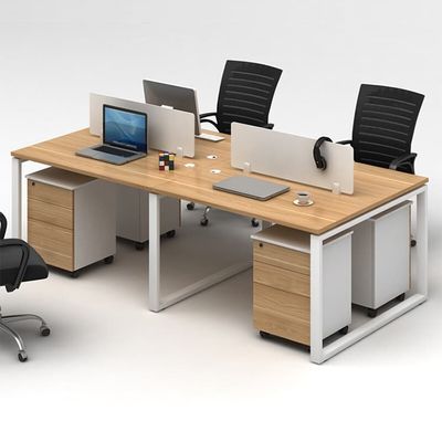 4ウェイリニアストレートオフィスデスク木製モジュラーワークステーションテーブル