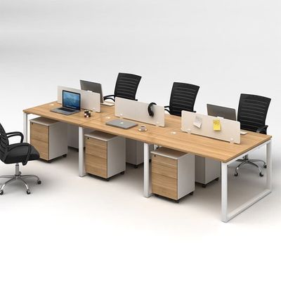 メラミン板オフィスワークステーションデスク家具6人乗り3600mm