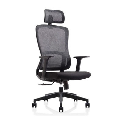 ブラックヘッドレストメッシュオフィスチェアハイストレッチメッシュタスクチェア