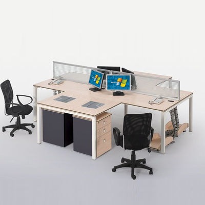 4人用 モジュール型 MDF オフィス ワーク ステーション 家具